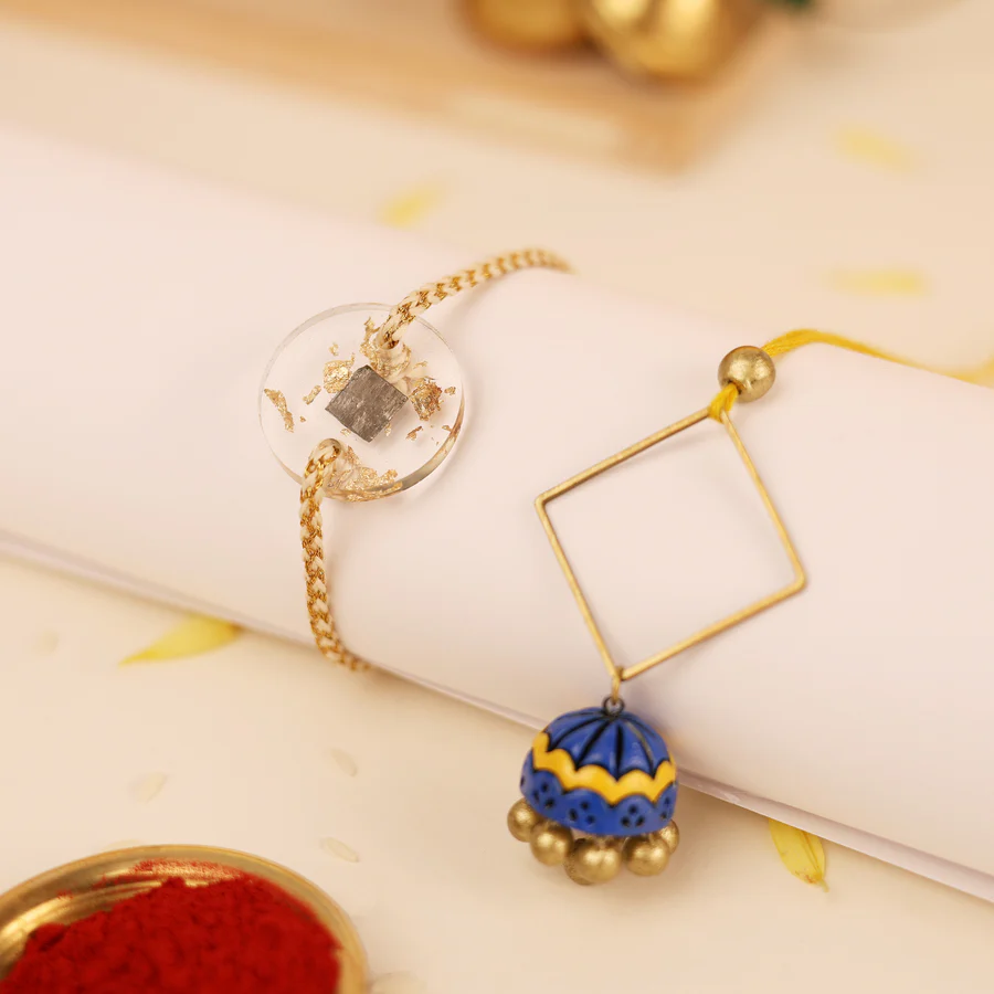Bhaiya-Bhabhi Rakhi-Blue (Set of 10)