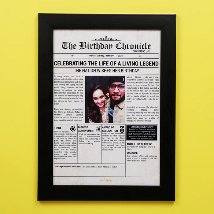 Birthday Chronicle Frame - A3 With Glass (29.72 x 41.91 cm) - Image 2
