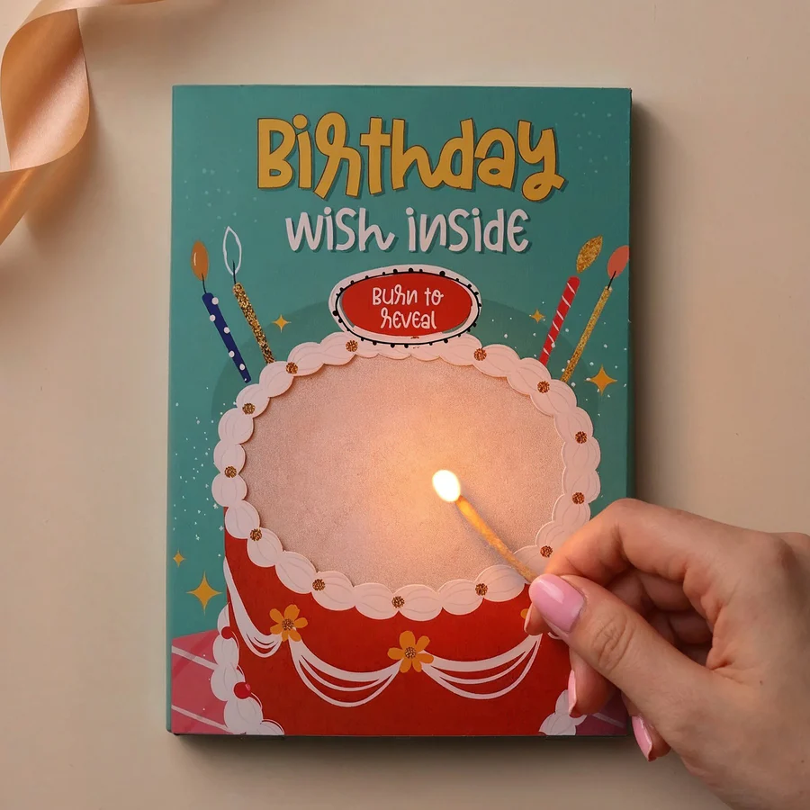 Birthday Hidden Message Fire Card