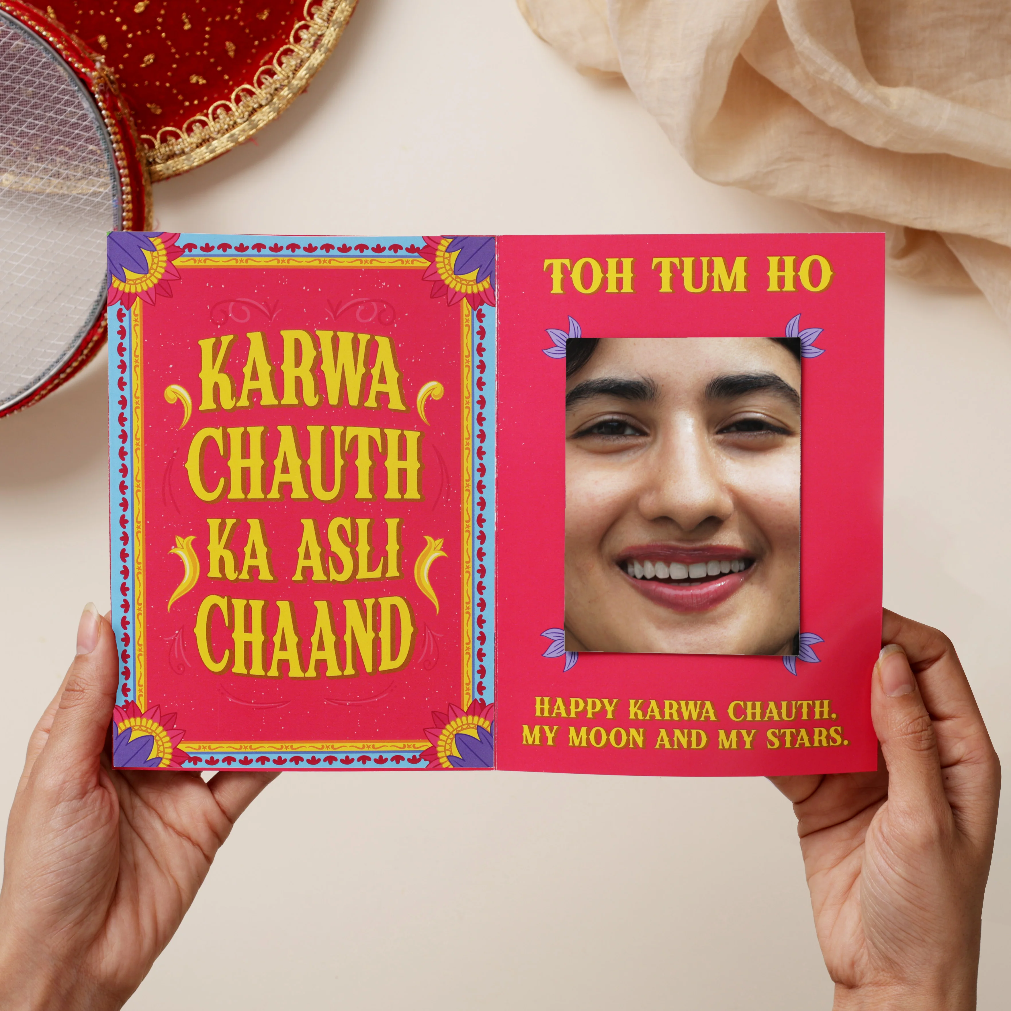 Karwa Chauth Mirror Card