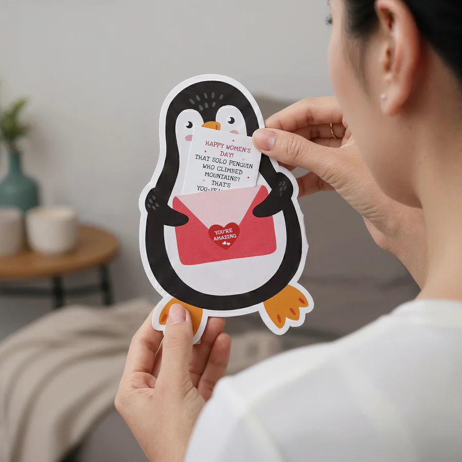 Penguin Card with Hidden Message