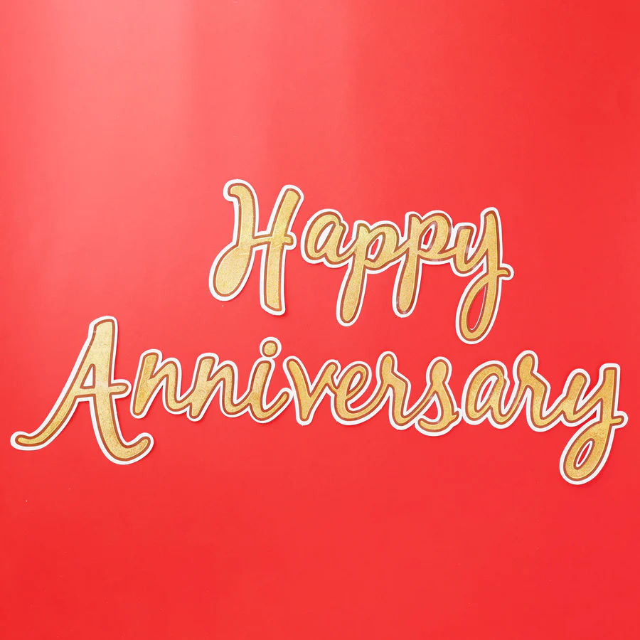 Propcon Happy Anniversary Gliter UV Gold Banner - Image 2