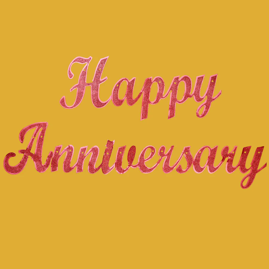 Propcon Happy Anniversary Glitter Metallic Banner - Image 2